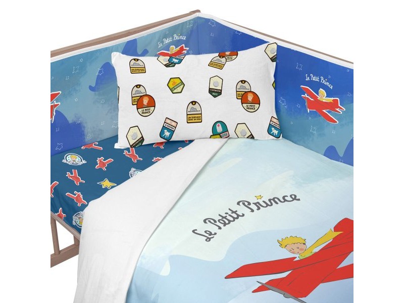Протектор за ясла HappyFriday Le Petit Prince Son avion Многоцветен 210 x 40 cm