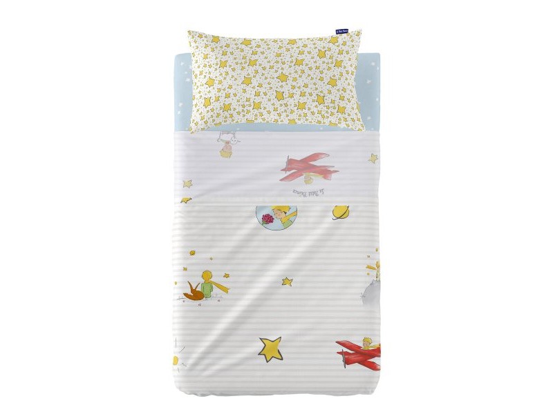 Комплект Чаршафи HappyFriday Le Petit Prince Son monde Многоцветен Бебешко Креватче 2 Части