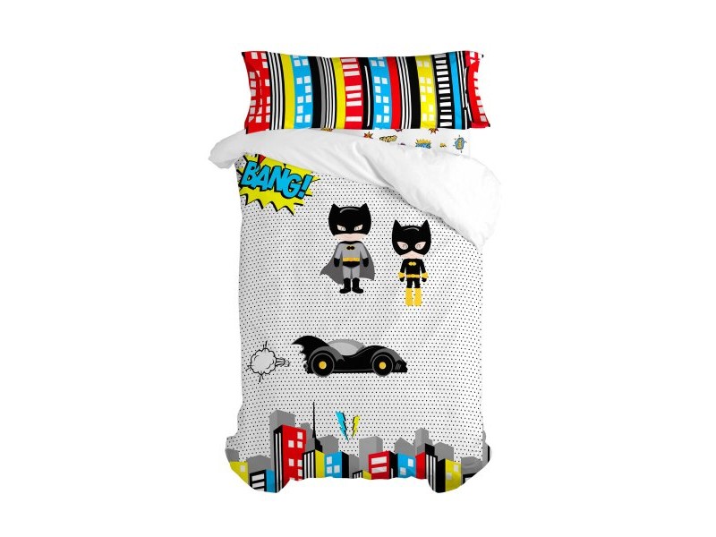 Комплект покривка за завивка HappyFriday Mr Fox Bat Многоцветен 80/90 легло 2 Части