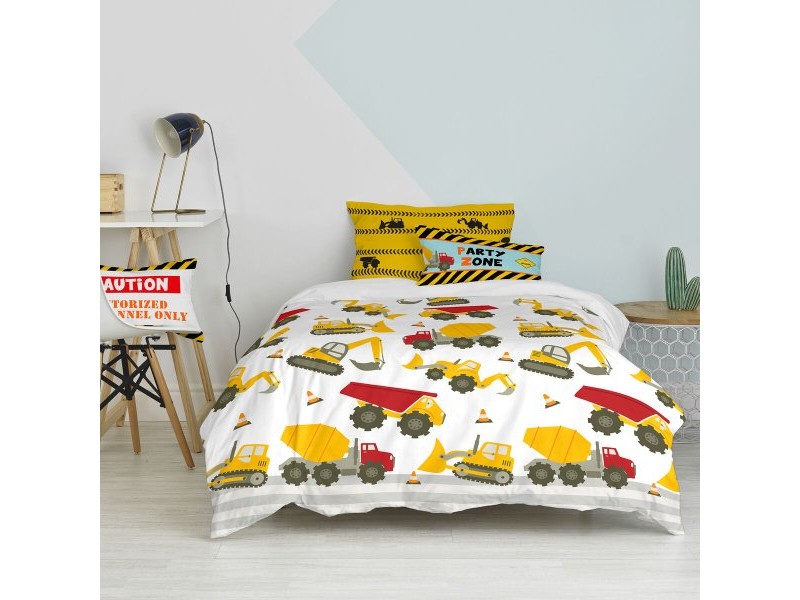Комплект покривка за завивка HappyFriday Mr Fox Machinery  Многоцветен 80 легло 2 Части