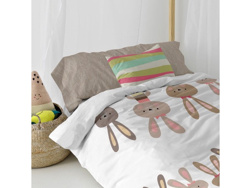 Комплект покривка за завивка HappyFriday Moshi Moshi Rabbit Family Многоцветен 80/90 легло 2 Части