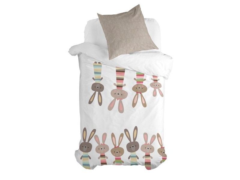 Комплект покривка за завивка HappyFriday Moshi Moshi Rabbit Family Многоцветен 80 легло 2 Части