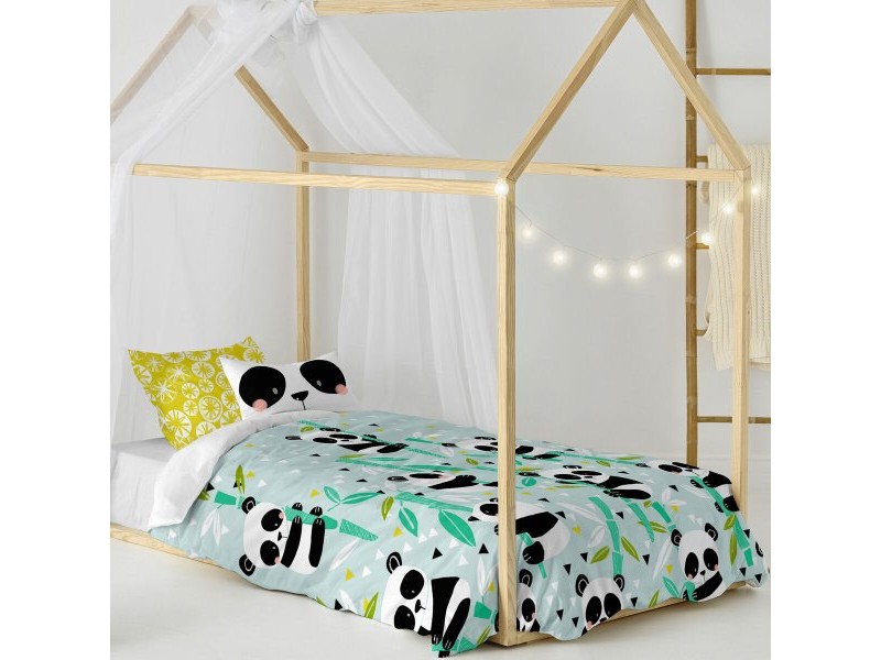 Комплект покривка за завивка HappyFriday Moshi Moshi Panda Garden Blue Син 80 легло 2 Части Комплект покривка за завивка HappyFriday Moshi Moshi Panda Garden Blue Син 80 легло 2 Части