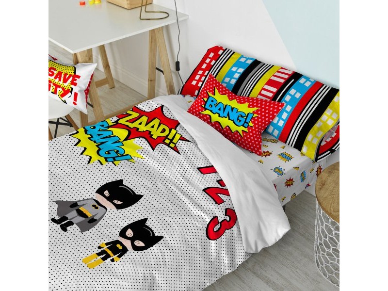 Комплект покривка за завивка HappyFriday Mr Fox Bat Многоцветен 105 легло 2 Части