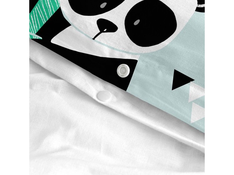 Комплект покривка за завивка HappyFriday Moshi Moshi Panda Garden Blue Син 105 легло 2 Части