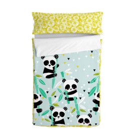 Северен Чувал с Подплънки HappyFriday Moshi Moshi Panda Garden Blue Син 105 x 200 cm