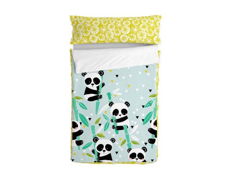 Северен Чувал с Подплънки HappyFriday Moshi Moshi Panda Garden Blue Син 105 x 200 cm