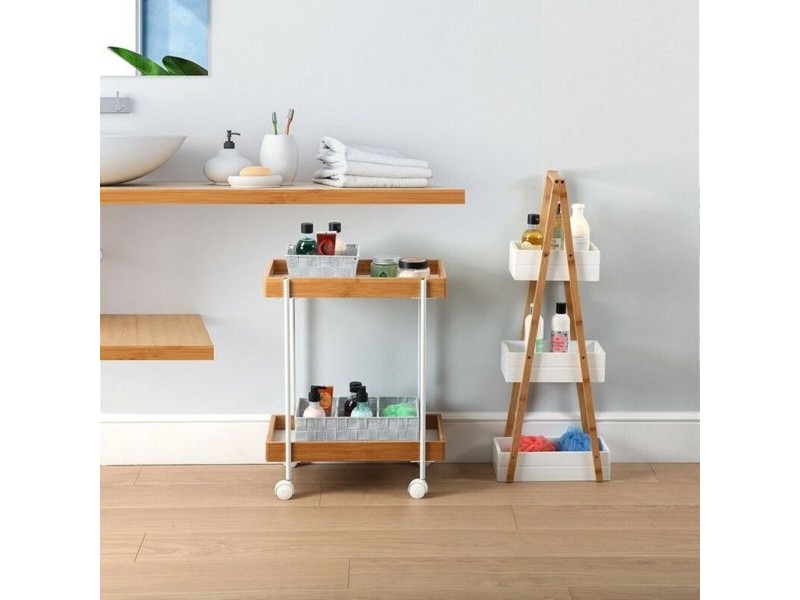 Стелажи за Баня Versa Бамбук Дървен MDF Дървен MDF/Бамбук (18 x 81 x 30 cm)