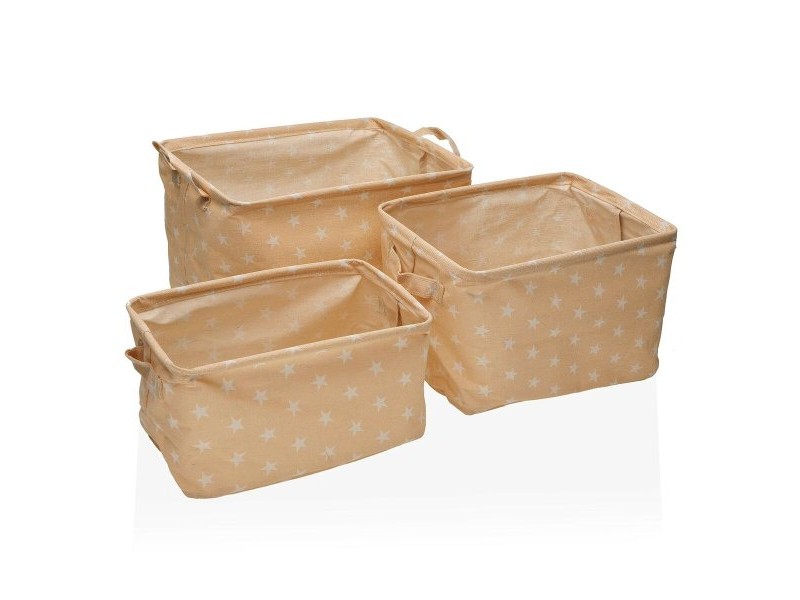 Комплект Кутии за Подреждане една върху друга Versa rect stars 25 x 22 x 35 cm 35 x 25 x 22 cm 32 x 21 x 19 cm 28 x 17 x 15 cm Б