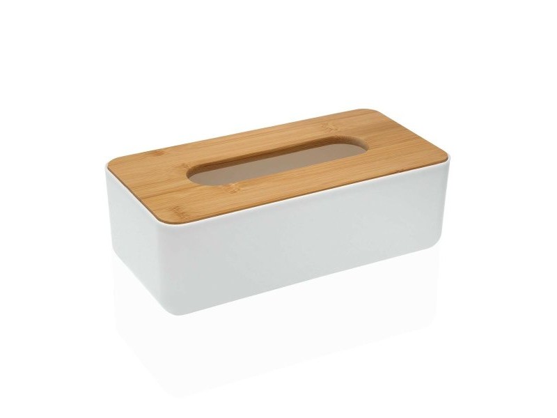 Кутия за кърпички Versa Бамбук полипропилен 13,1 x 8,6 x 26,1 cm Бял
