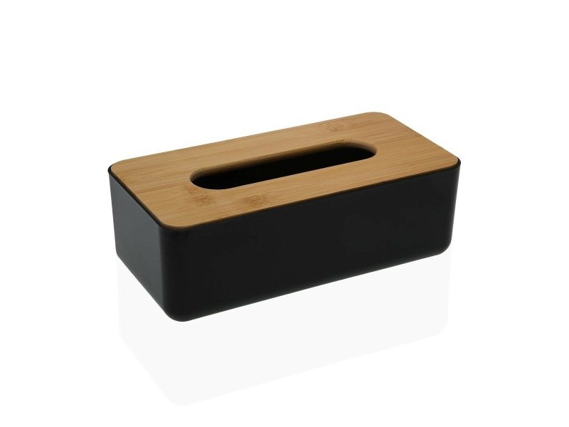 Кутия за кърпички Versa Бамбук полипропилен 13,1 x 8,6 x 26,1 cm Черен