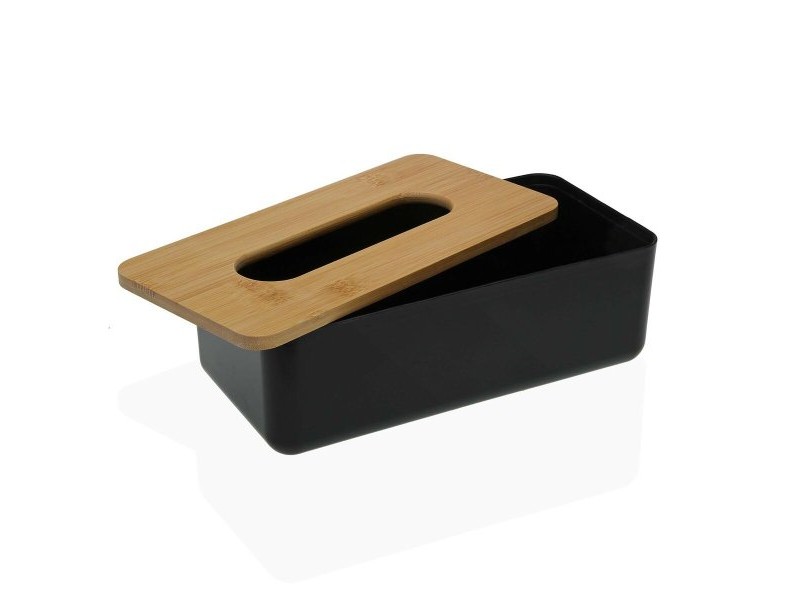 Кутия за кърпички Versa Бамбук полипропилен 13,1 x 8,6 x 26,1 cm Черен