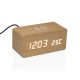 Часовник с аларма Versa Дървен MDF Максималист 7 x 7 x 15 cm