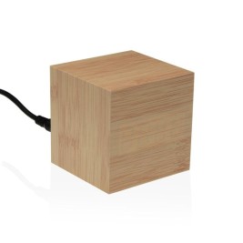 Часовник с аларма Versa Дървен MDF Максималист 6,4 x 6,3 x 6,4 cm