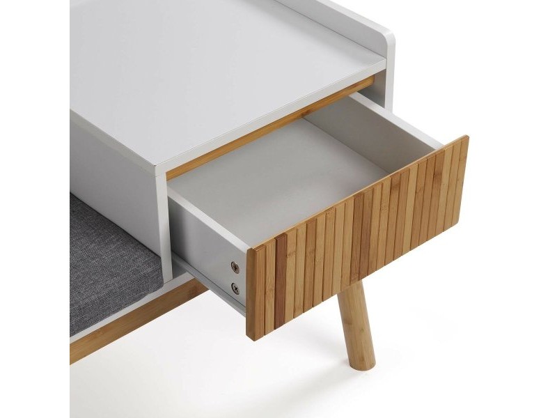 Табуретка Versa Бамбук Текстил Дървен MDF 40 x 55 x 100 cm