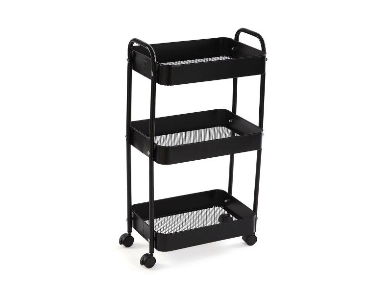 Стелажи за Баня Versa Черен 30 x 76 x 46 cm