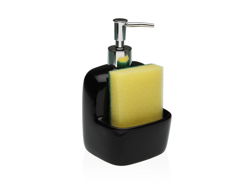 Дозатор за Сапун Versa Черен Керамика 9,4 x 17,8 x 10,5 cm