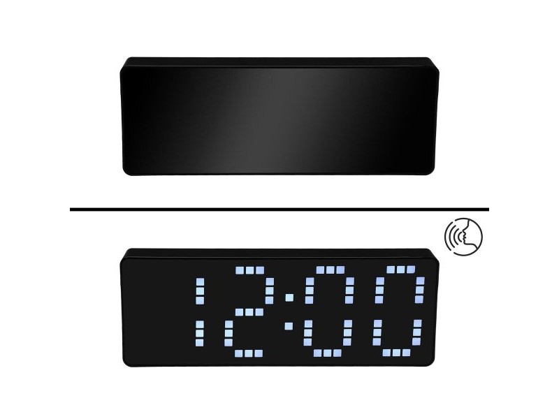 Часовник с аларма Versa Бял Черен