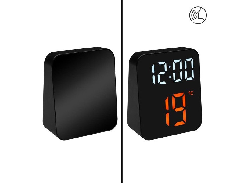 Часовник с аларма Versa Бял Черен