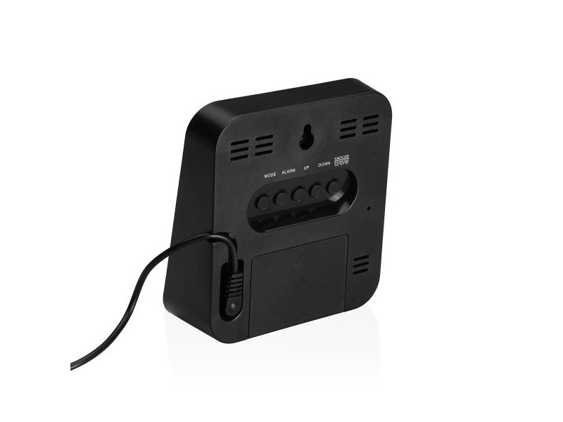 Часовник с аларма Versa Бял Черен