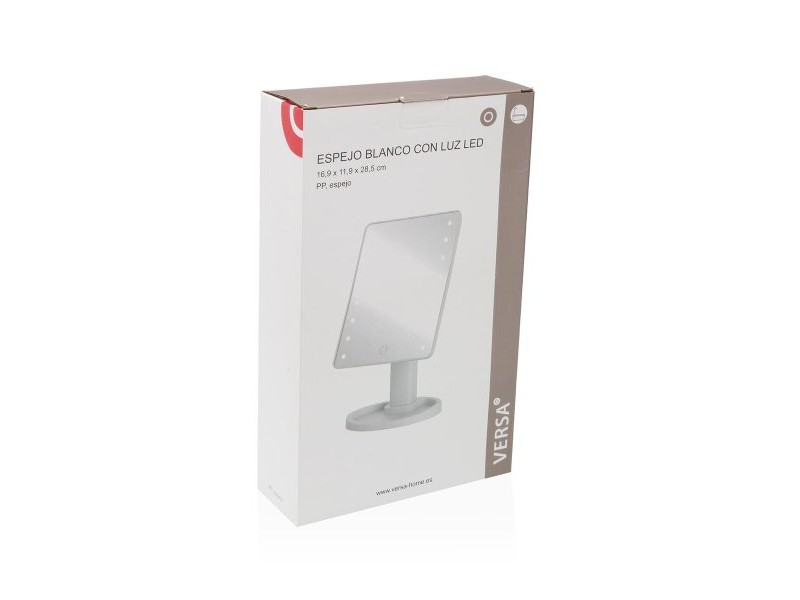 Баня огледало с LED светлина Versa Бял полипропилен Огледало 11,9 X 28,5 X 16,9 CM