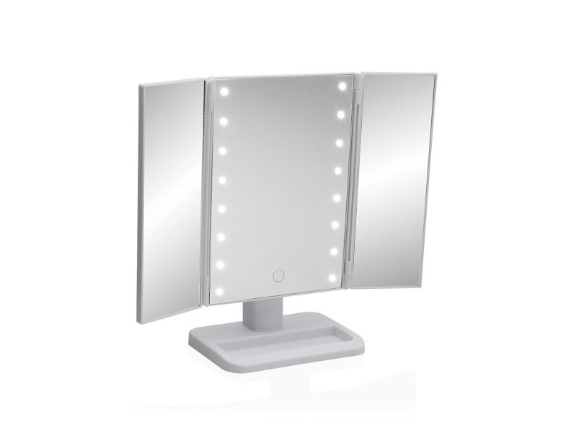 Баня огледало с LED светлина Versa Бял полипропилен Огледало 11,6 X 29,5 X 18 CM