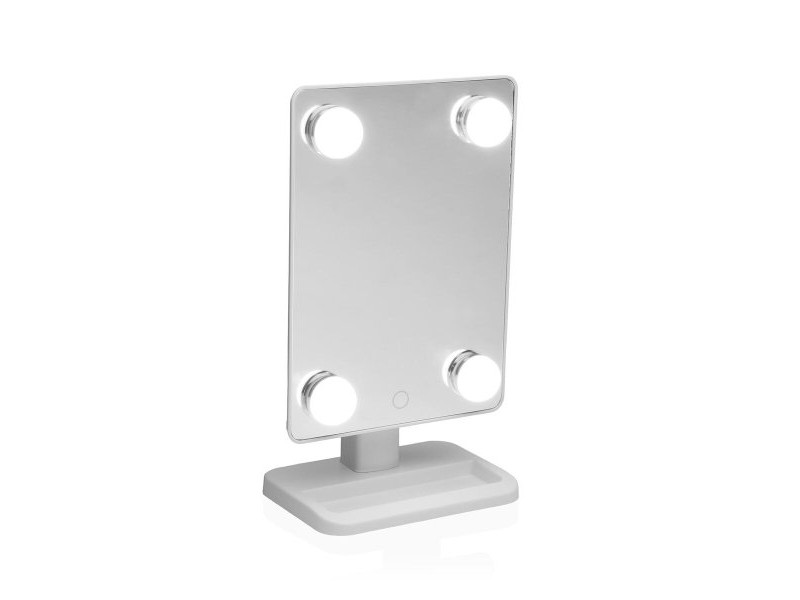 Баня огледало с LED светлина Versa Бял полистирен Огледало 11,5 X 30,8 X 18,5 CM