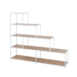 Лавица Versa Бял PVC Метал Дървен MDF 33 x 135 x 150 cm