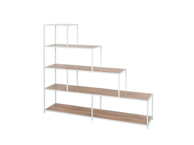 Лавица Versa Бял PVC Метал Дървен MDF 33 x 135 x 150 cm