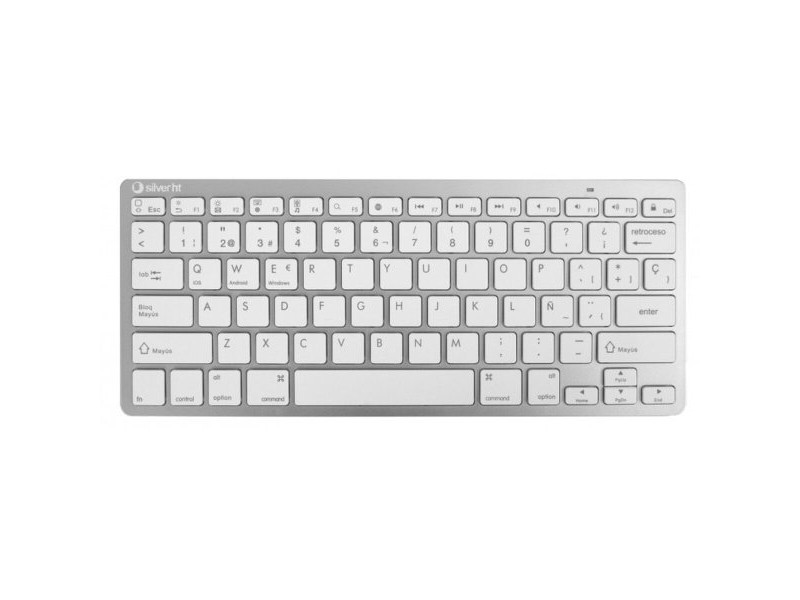 Клавиатура Silver HT Teclado Inalámbrico Colors Edition - Blanco Испанска Qwerty Сребрист