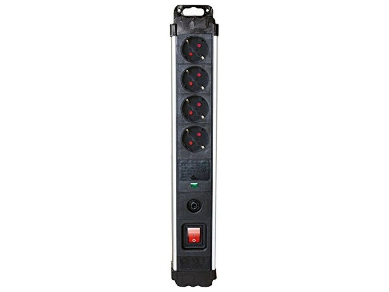 Табло с 4 гнезда с бутон за включване Silver Electronics 49644 3680W Черен