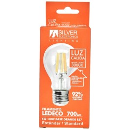 Сферична LED крушка за лампа Silver Electronics 1980627 E27 6W 3000K A++ (Топла светлина)