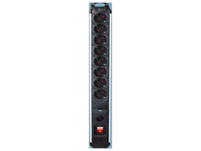 Контакт - 8 изхода с копче Silver Electronics 49648 3680W Черен