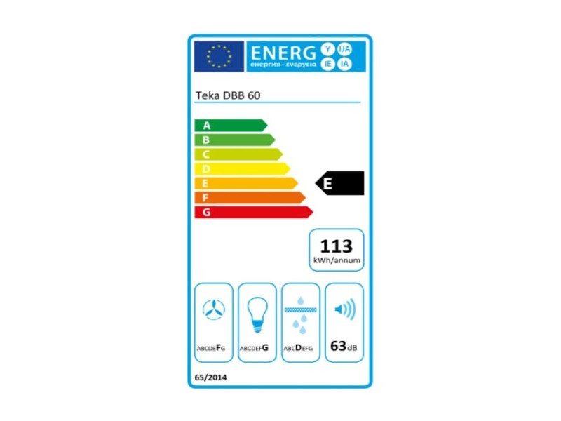 Конвенционален абсорбатор Teka CAMPANA DBB 60 NEGRO 60 cm 380 m3/h 60 dB 195W Черен