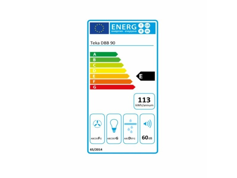 Конвенционален абсорбатор Teka CAMPANA DBB 90 NEGRO 90 cm 63 dB Черен