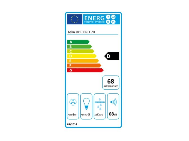 Конвенционален абсорбатор Teka DBP70PRO 70 cm 613 m3/h 68 dB 236W