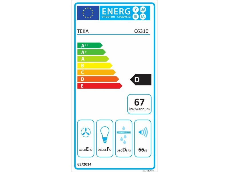 Конвенционален абсорбатор Teka C6310BK 60 cm 235 m³/h 130W E Черен
