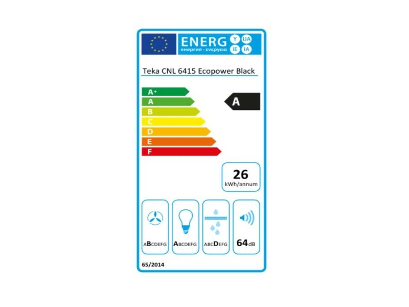 Конвенционален абсорбатор Teka CNL6415BK 60 cm 385 m3/h 64 dB 110W Конвенционален абсорбатор Teka CNL6415BK 60 cm 385 m3/h 64 dB 110W
