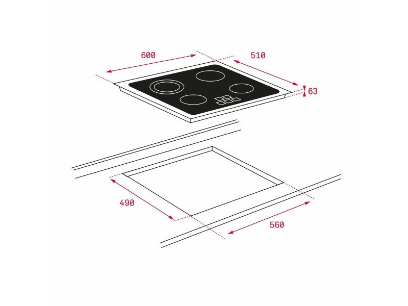 Стъклокерамичен котлон Teka TB 6415 60 cm 6300 W