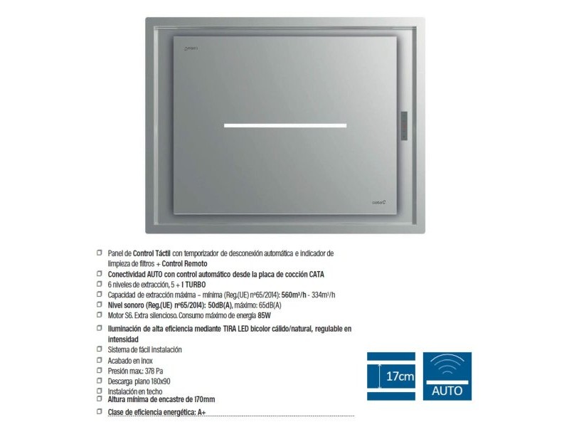 Конвенционален абсорбатор Cata BENNU SLIM 900X Стомана