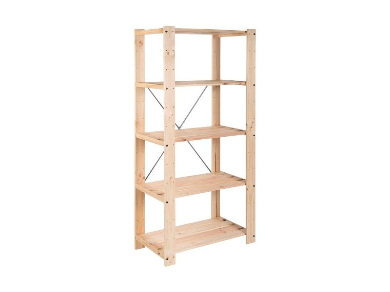 Лавица Astigarraga Evolution 5 174,5 x 76,5 x 38,5 cm Кафяв Бор 5 Рафтове