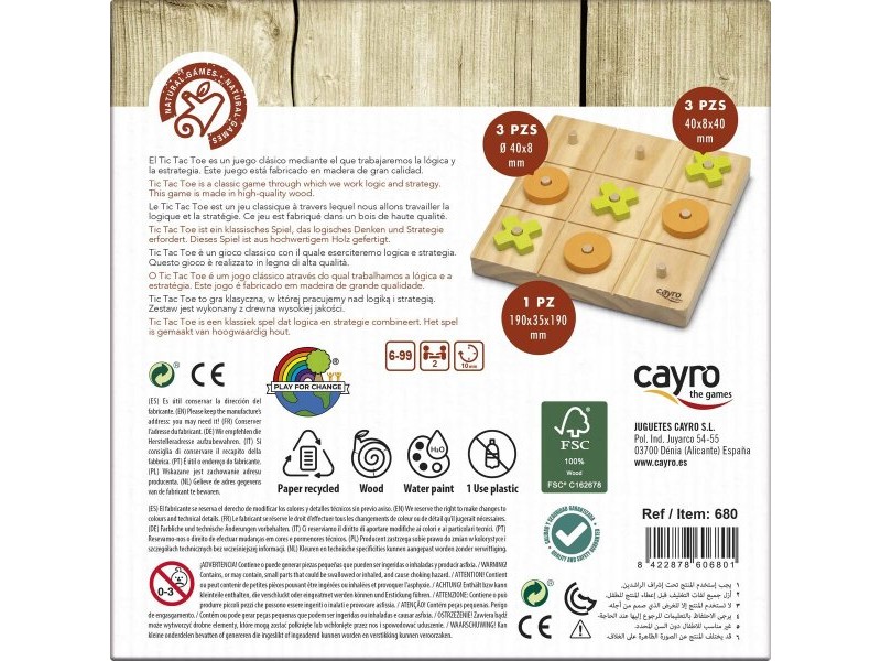 Игра Три в Редица Cayro Tic Tac Toe 20 x 20 x 4 cm