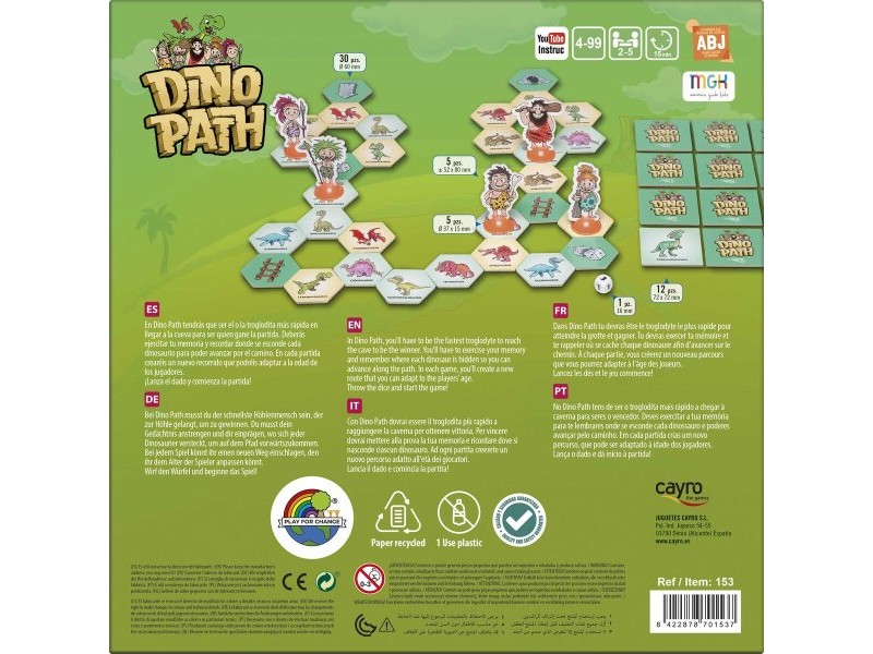 Настолна игра Dino Path Cayro (ES-EN-FR-IT-PT-GR)