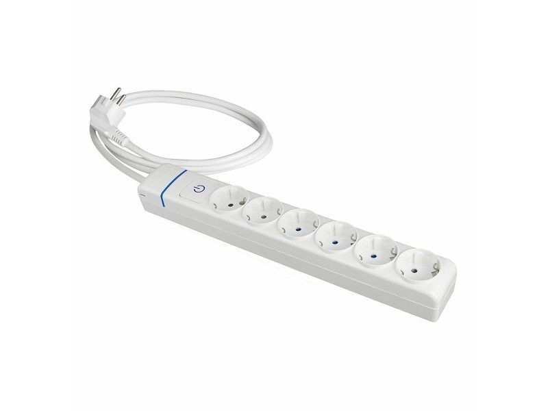 Контакт - 6 изхода с копче Solera 8016pil 250 V 16 A (1,5 m)