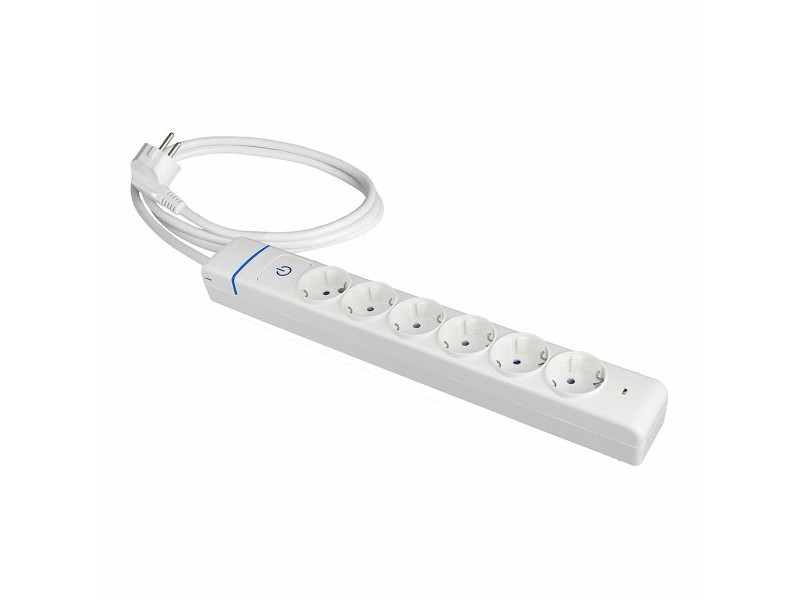 Контакт - 6 изхода с копче Solera 61ils 250 V 16 A (1,5 m)