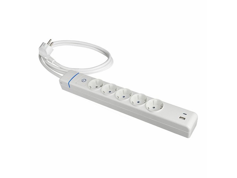 Контакт - 5 изхода с копче Solera 51ilac USB 250 V 16 A (1,5 m) Контакт - 5 изхода с копче Solera 51ilac USB 250 V 16 A (1,5 m)