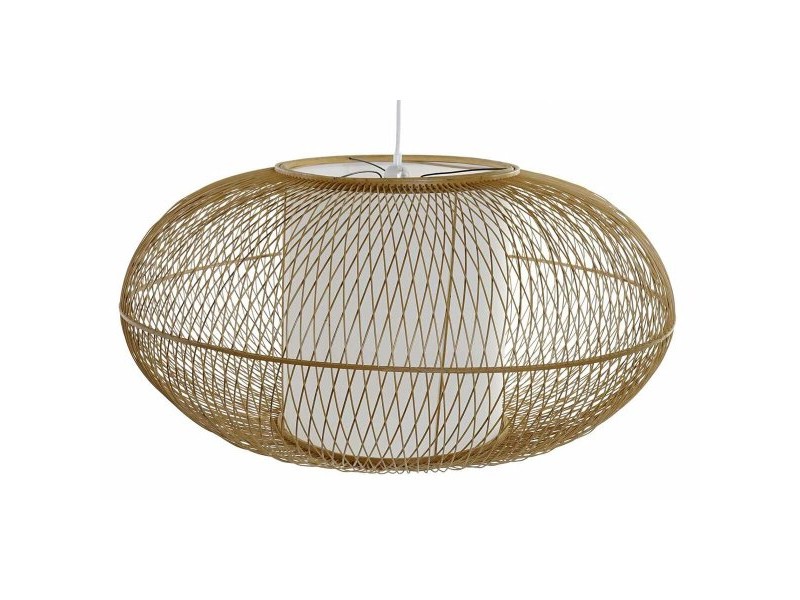 Полилей DKD Home Decor Бял Естествен Бамбук 40 W 83 x 83 x 40 cm