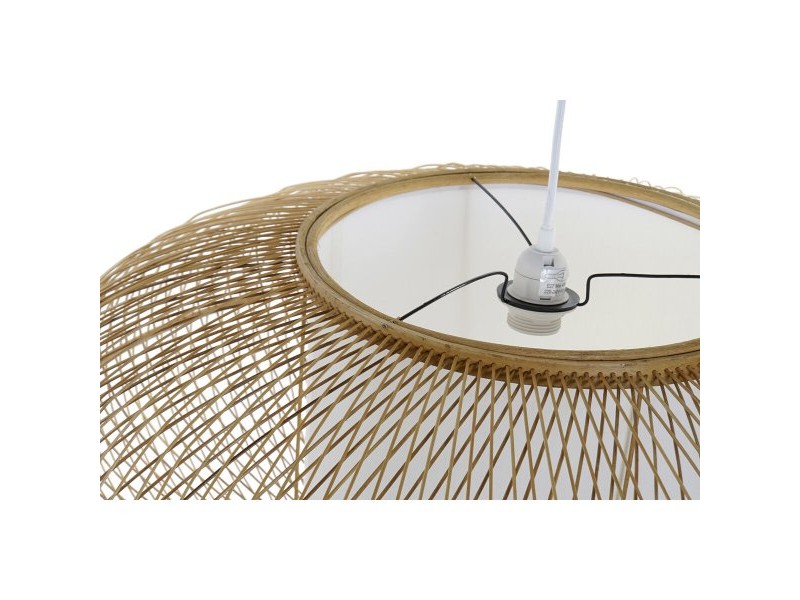 Полилей DKD Home Decor Бял Естествен Бамбук 40 W 83 x 83 x 40 cm