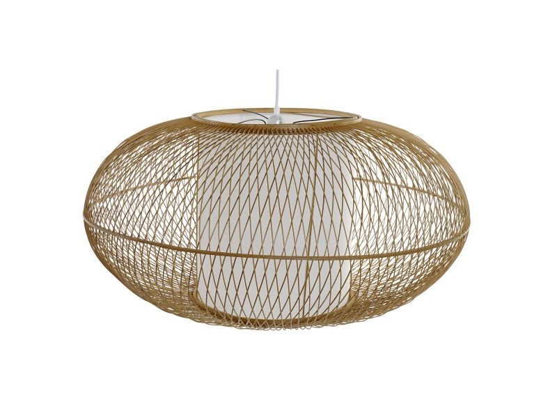 Полилей DKD Home Decor Бял Естествен Бамбук 40 W 83 x 83 x 40 cm