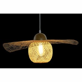Полилей DKD Home Decor Многоцветен Естествен Дървен Бамбук Шапка за Слънце 55 x 55 x 19 cm